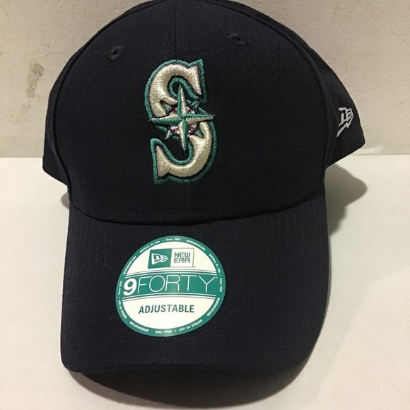 NWT NEW ERA 9FORTY SEATTLE MARINERS THE LEAGUE ADJUSTABLE BASEBALL HAT NAVY - Picture 2 of 5
